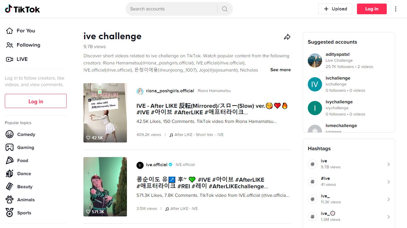 Discover ive challenge 's popular videos | TikTok